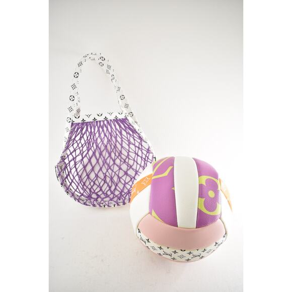 Louis Vuitton SS20 Pink White Black Monogram Giant Volleyball Purple Net Bag - Picture 13 of 16